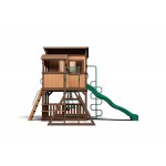 Complex Loc de Joaca din cedru SkyFORT ELITE Master- Centru cu tobogan si 3 nivele - Backyard Discovery